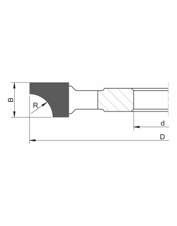 Frez HSS nasadzany z dzieloną krawędzią skrawającą 0120x30x17,5/4z lewy R 12,5