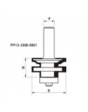 Frez kształtowy CNC PREMIUM D 33,9xH 25,4xd 8 wzdłużny do ramek drzwi meblowych z łożyskiem dolnym