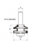 Frez kształtowy CNC PREMIUM D 33,9xH 25,4xd 8 poprzeczny do ramek drzwi meblowych z łożyskiem dolnym