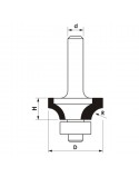 Frez zaokrąglający CNC PREMIUM D 38,1xH 19xd 12 / R R 12,7 z łożyskiem dolnym
