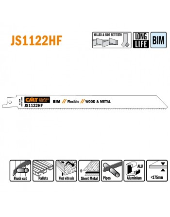 JS1122HF-20 Piła szablasta L   225 I   205 H   19 K   0,90 TS   2,5