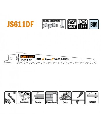 JS611DF-5 Piła szablasta L   150 I   130 H   19 K   1,25 TS    4,3