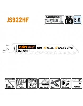 JS922HF-5 Piła szablasta L   150 I   130 H   19 K   0,90 TS    2,5