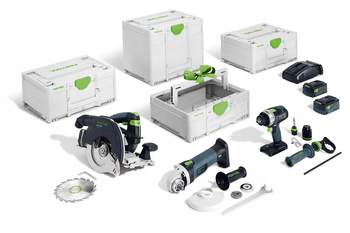 Zestaw Aku COMBO Festool Pilarka HKC Szlifierka AGC Wkrętarka TPC + GRATIS