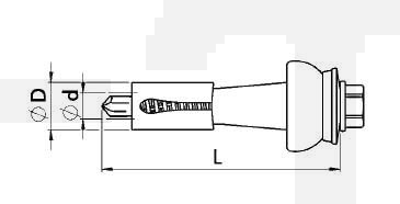 Wkręt DSH2 rozszerzany, 5,5/10 x 50/17 mm, główka sześciokątna, gwint pełny, stal nierdzewna A2/bimetal, 100 sztuk