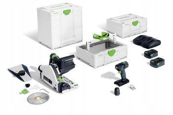 Zestaw Aku COMBO CIĘCIE Festool Zagłębiarka TSC55 Wkrętarka TXS + GRATIS