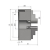 Uchwyt tokarski czteroszczękowy, mocowanie koncentryczne