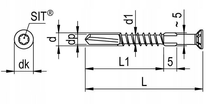 Wkręty do desek włókno-cementowych Reisser SIDING 5x45 A2