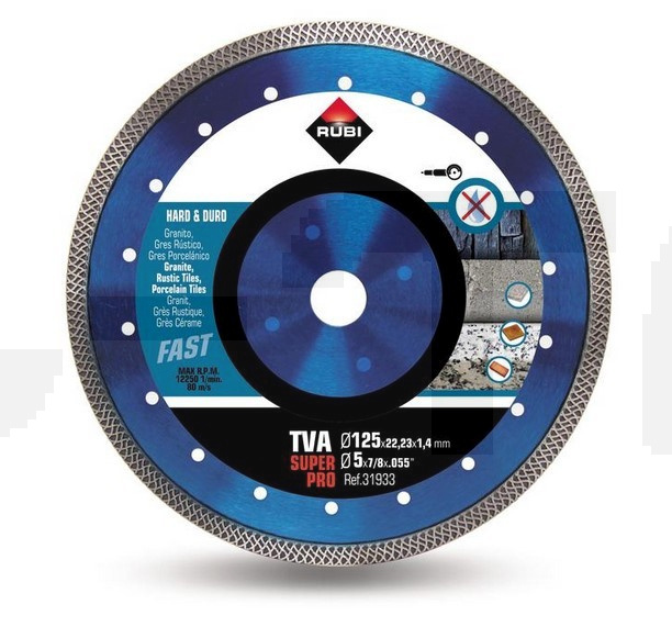 Tarcza diamentowa do materiałów twardych, obrzeże TURBO VIPER-TVA 125 SUPERPRO